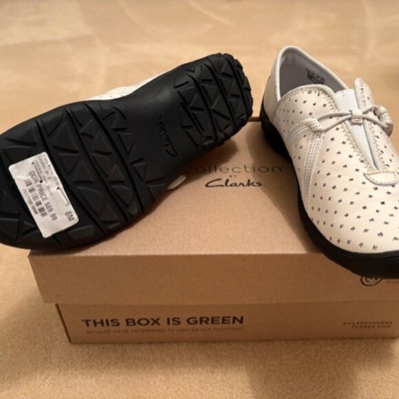 Clarks Fiana Braley White Leather Shoes 8 - Picture 3 of 3